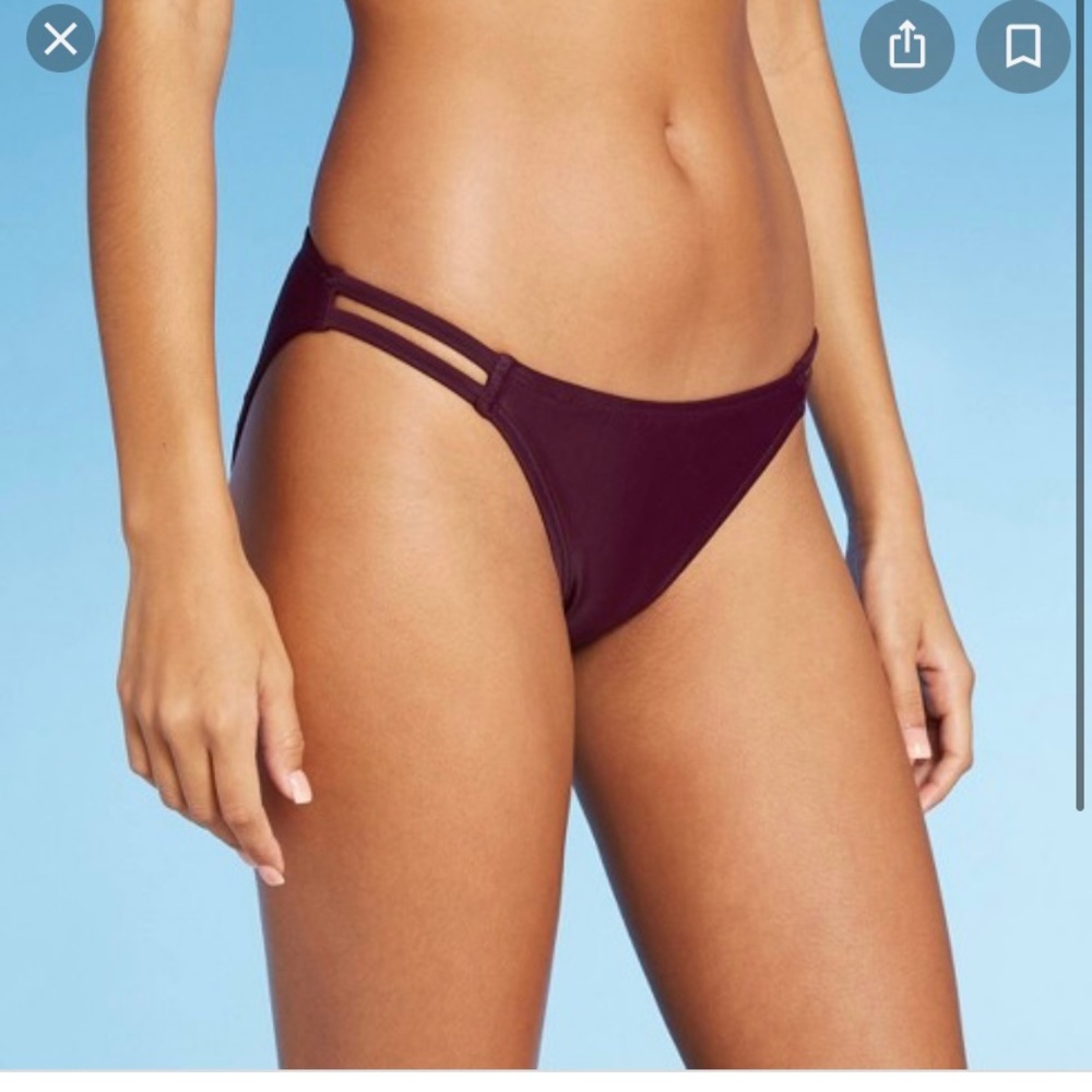 Xhilaration Size XL Strappy Hipster Bikini Bottom Dark Purple NWT
